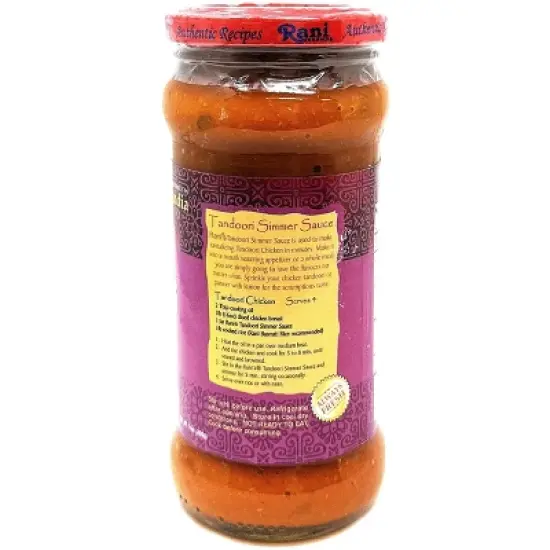 Tandoori Vegan Simmer Sauce - 14oz (400g) Pack of 6 - Rani Brand Authentic Indian Products image {3}