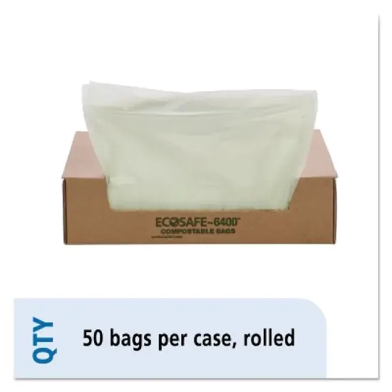 Stout by Envision EcoSafe-6400 Bags, 32 gal, 0.85 mil, 33" x 48", Green, 50/Box image {9}