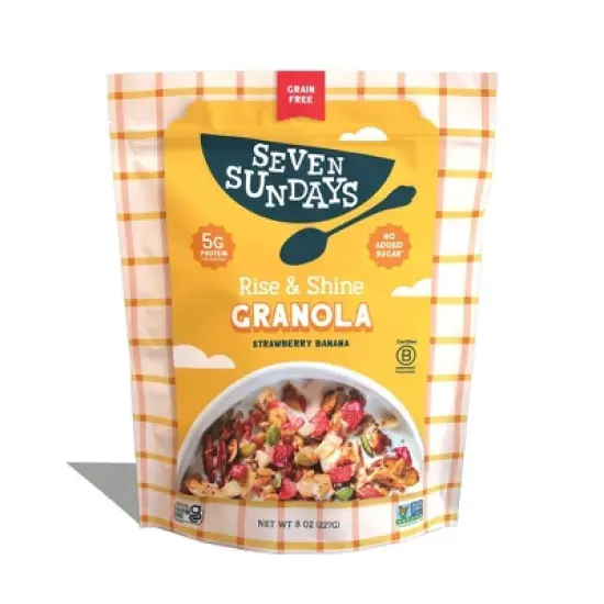 Seven Sundays Rise and Shine Strawberry Banana Nut Granola - 8oz image {6}