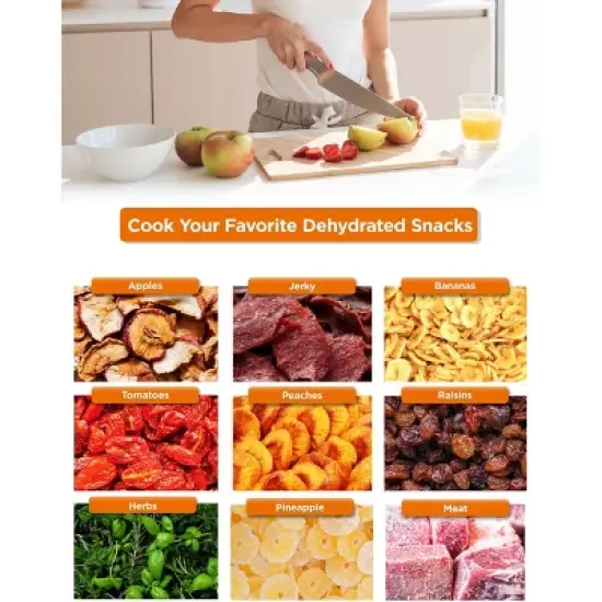 COMMERCIAL CHEF Food Dehydrators with BPA-Free Trays, Adjustable Thermostat, for Making Jerky, Dried Fruit, Vegetables & More image {6}