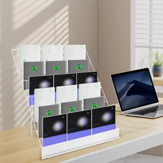 YIYIBYUS Tabletop Book Rack, Book Display Stand for Book Brochure Literature image {1}