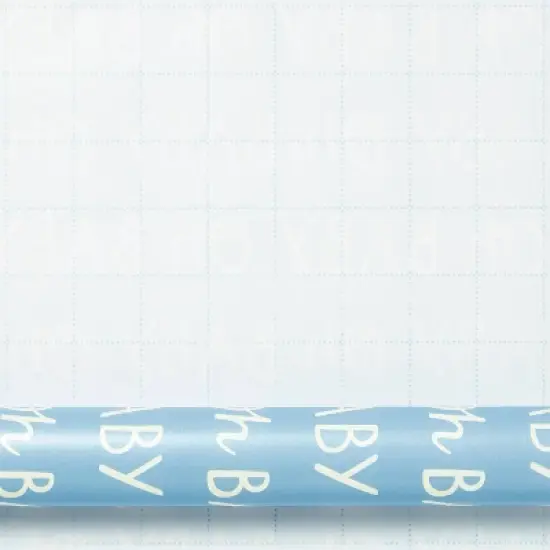 'Oh Baby' Gift Wrapping Paper Blue - Spritz&trade;: Baby Shower Typography Wrap, 30" Width image {2}