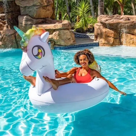 PoolCandy Tube Runner Special Edition Motorized Unicorn Pool Float Ultra Durable Fun In The Sun For Hours Great For Pools, Lakes, And More image {8}