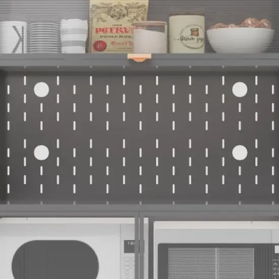 KTMBDW 73'' Tall Kitchen Pantry Cabinet , Metal Pantry Storage Cabinet with 6 Level Flip Door Pegboard for Kitchen, Dining Room, Living Room image {2}