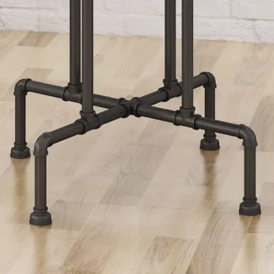 32" Westleigh Round Industrial Bar Table Dark Brown - Christopher Knight Home image {2}