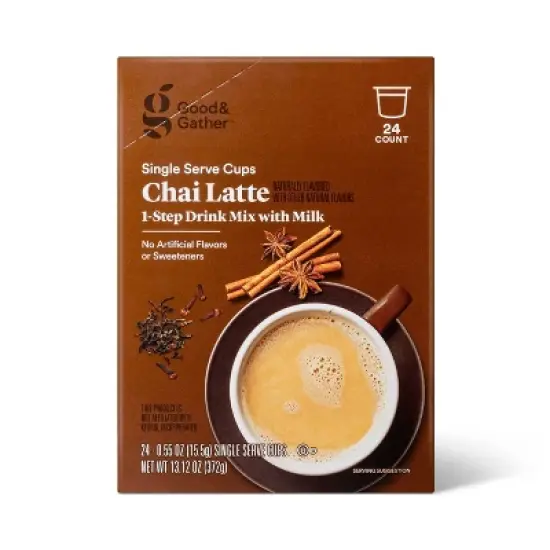 Chai Latte Medium Roast Naturally Flavored with other Natural Flavors Single Serve Cups - 13.12oz - Good & Gather&trade; image {3}