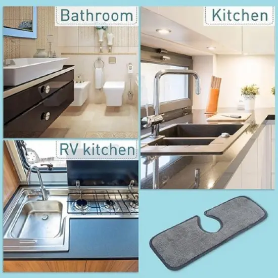 Sink Faucet Absorbent Mat,Ternal Sinkmat,Quick Dry Mat,Absorbent Microfiber Fabric image {5}