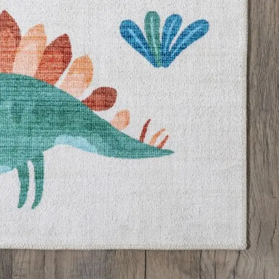 nuLOOM Eamon Dinosaur Machine Washable Kids Area Rug image {4}