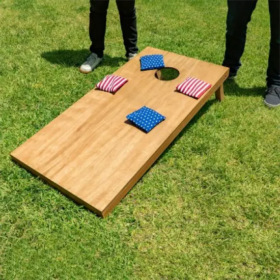 GoSports Light Wood Stain Cornhole Toss Game Set image {1}