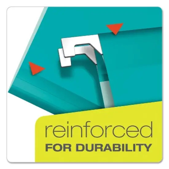 Pendaflex Reinforced Hanging Folders 1/5 Tab Letter Aqua 25/Box 415215AQU image {1}