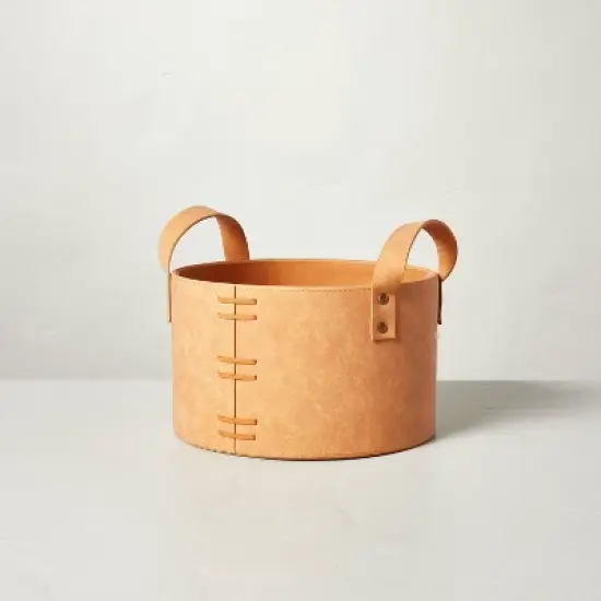 Faux Leather Storage Bin Camel Brown - Hearth & Hand&trade; with Magnolia image {4}