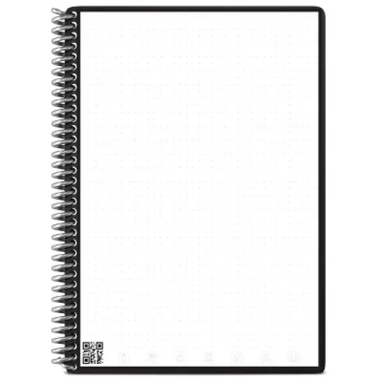 Core Smart Spiral Reusable Notebook Dot-Grid 36 Pages 6"x8.8" Executive Size Black - Rocketbook: Dotted Grid Journal, Bleed-Resistant image {2}