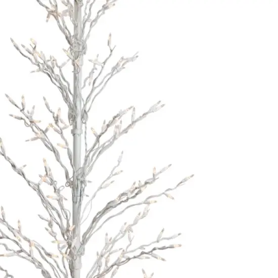 Northlight 6' Prelit Artificial Christmas Tree White Lighted Cascade Twig Outdoor Decoration - Clear Lights image {9}