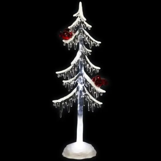Northlight LED Lighted Acrylic Icicle Tree with Cardinals Christmas Decoration - 14" image {2}