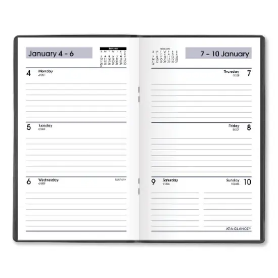 DayMinder Weekly Pocket Planner, 6 x 3.5, Black Cover, 12-Month (Jan to Dec): 2026 image {1}