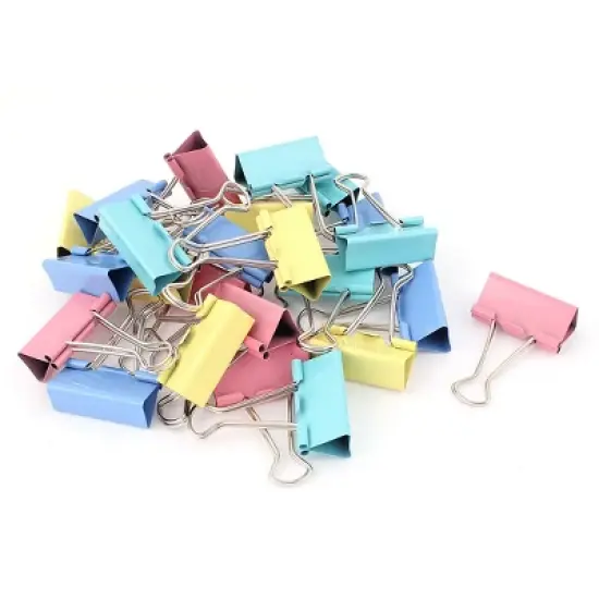 Unique Bargains Office Metal Document Organize Stationery Binder Clips 24 Pcs image {5}