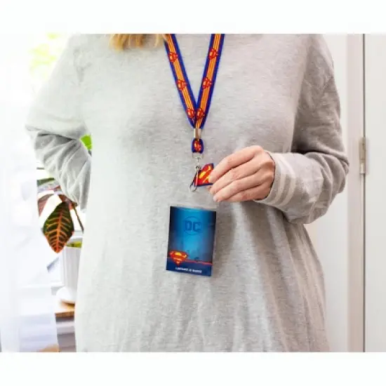 Silver Buffalo DC Comics Superman 22-Inch Lanyard With ID Badge Holder And Logo Charm image {6}