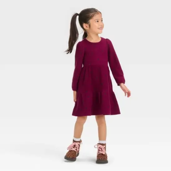 Toddler Girls' Dot Cozy A-Line Dress - Cat & Jack&trade; Red image {2}