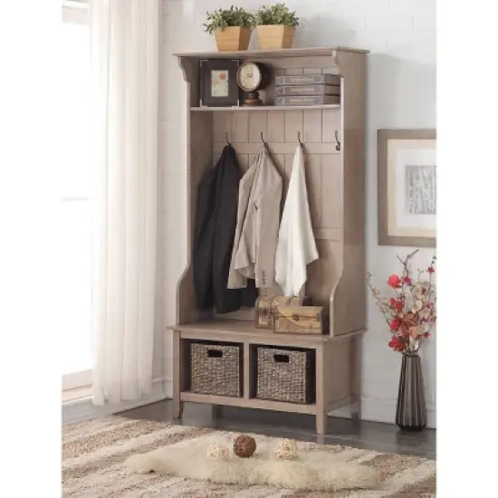 Carolyn Hall Tree Wire Brush Driftwood Brown - Boraam image {2}