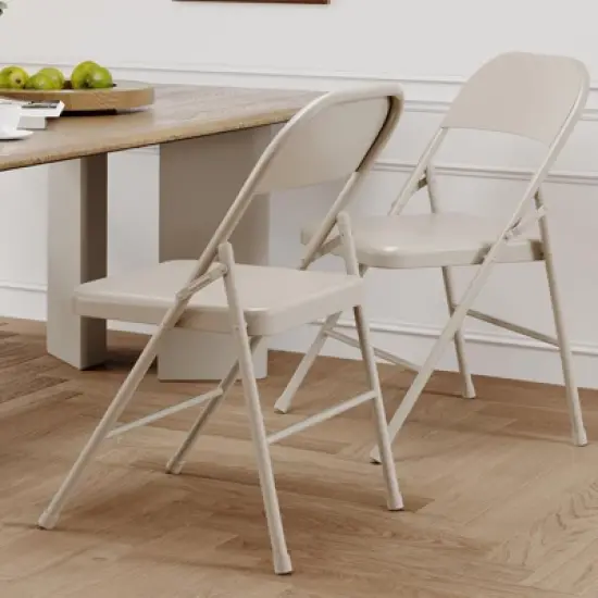 2/4 Pack Folding Chairs with Comfort Sit Board and Durable Steel Frame, Portable Kitchen Chair, 350lb Weight Capacity image {3}