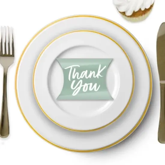 Big Dot of Happiness Sage Green Elegantly Simple - Favor Gift Boxes - Guest Party Favors Petite Pillow Boxes - Set of 20 image {6}