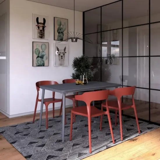 Novogratz April Steel Rectangular Indoor/Outdoor Dining Table 
 image {9}