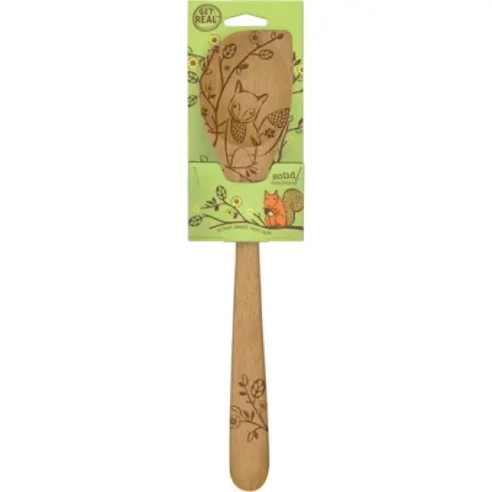 Talisman Designs Laser Etched Beechwood Corner Spoon, Woodland Collection image {3}
