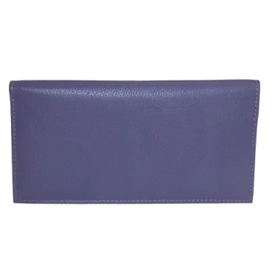 CTM Leather Solid Color Checkbook Cover Wallet image {4}