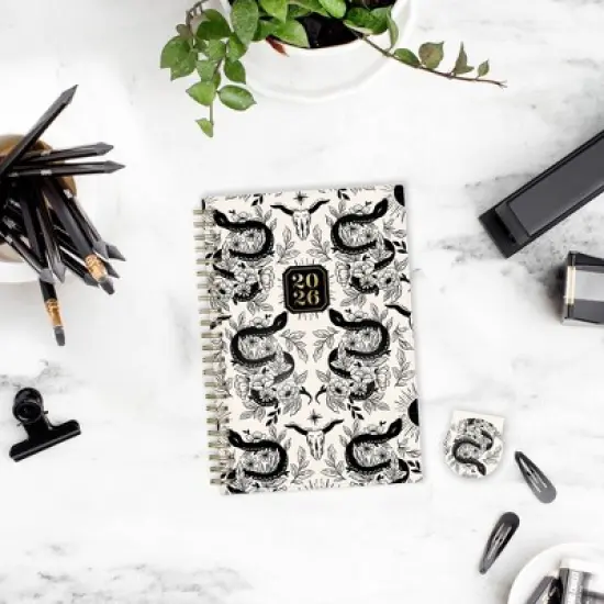 Blue Sky Weekly/Monthly Planner 5"x8" with Bookmark Andromeda Spiral image {1}