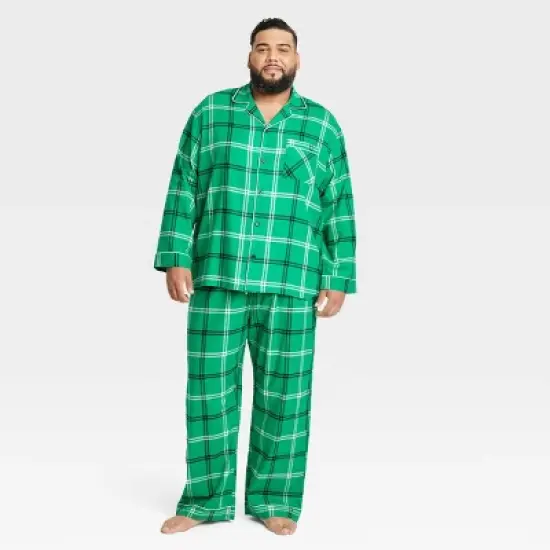 Men's Plaid Flannel Matching Family Pajama Set - Wondershop&trade; Green image {4}