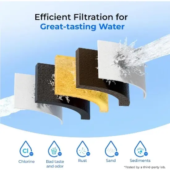 Waterdrop 35-Cup Slim Water Filter Dispenser, Large Capacity,White (with 1 Filter) image {4}