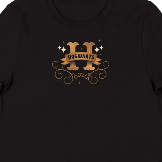 Harry Potter "Wands at the Ready" Women's Black Graphic Crop Tee image {1}