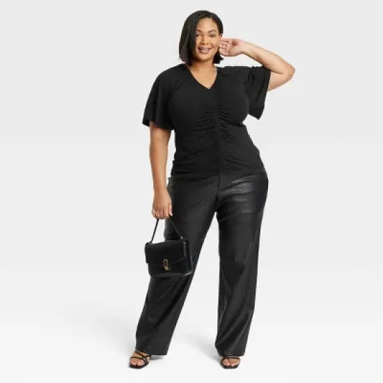 Women's Flutter Short Sleeve Cinched Knit Top - Ava & Viv&trade; image {2}