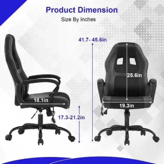 BestMassage Gaming Chair Office Chair with Lumbar Support Adjustable Height PU Leather Executive Chair for Women Men Adults image {6}