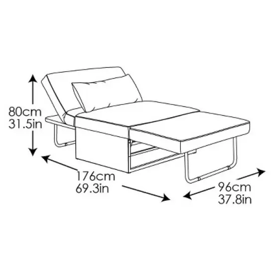 Marina Otto-Kube Convertible Futon Sleeper Ottoman - Relax-A-Lounger image {12}