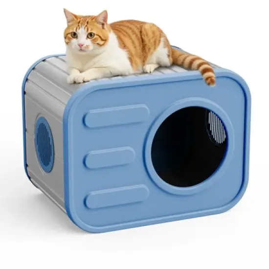 Dolonm  Small Indoor Cat House with Double Ventilation, Easy-Clean & Waterproof Pet Carrier for Home, Safe Space for Kittens & Multi-Cat Families image {9}