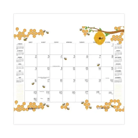 Academic Year Recycled Honeycomb Desk Pad Calendar, 22 x 17, White/Multicolor Sheets, 12-Month (Aug to July): 2025 to 2026 image {3}