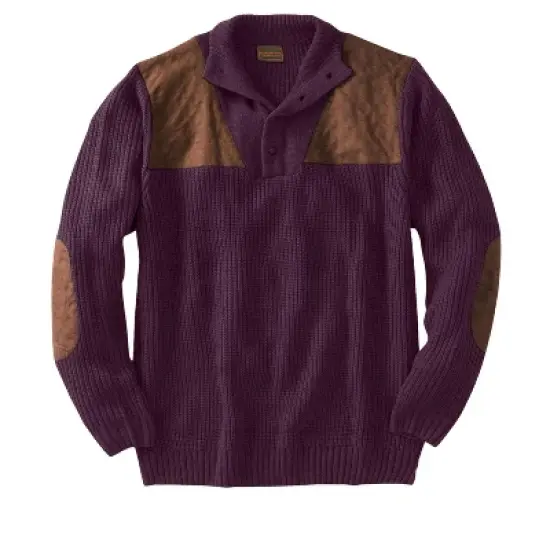 Boulder Creek by KingSize Men's Big & Tall &trade; Patch Sweater with Mock Neck image {8}