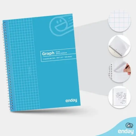 Enday Quad-Ruled Spiral Notebook image {2}