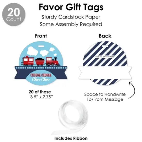 Big Dot of Happiness Railroad Party Crossing - Steam Train Birthday Party or Baby Shower Favors and Cupcake Kit - Fabulous Favor Party Pack - 100 Pc image {5}