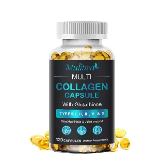 Mulittea Collagen Capsules with Vitamin C&ndash;Antioxidant Support for Healthy Skin, Hair & Nails&ndash;Non-GMO,Gluten-Free,120Ct image {6}