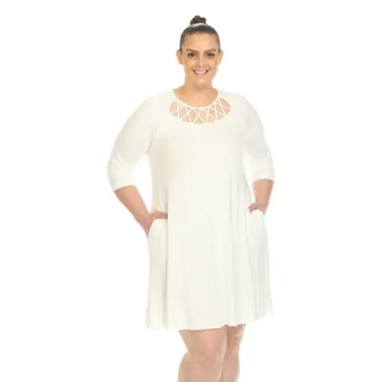 Plus Size Criss Cross Neckline Swing Dress image {11}