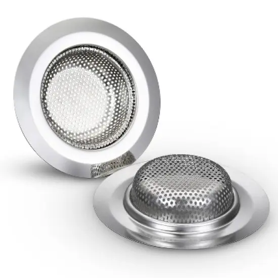 Garnen 2 Pack Kitchen Sink Drain Strainer, Stainless Steel Mesh Sink Strainer Basket, Sink Food Catcher, Shower Drain Hair Catcher For Bathroom, 4.3" image {3}