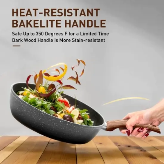 Captiva Designs Nonstick Granite Cookware and Bakeware Set with Heat-Resistant Bakelite Handle image {8}