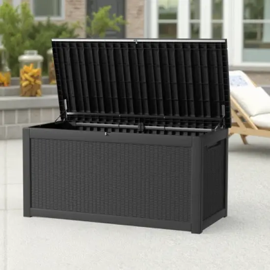 MAYEERTY 260 Gallon Large Capacity Outdoor Deck Box for Patio Furniture Cushions, Pillow with Wheels image {5}