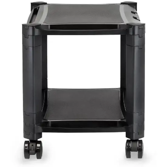 Mount-It! Under Desk Printer Stand with Wheels | Rolling Printer Cart | Height Adjustable Stacked Office Machine Cart w/ Paper Storage Tray image {2}