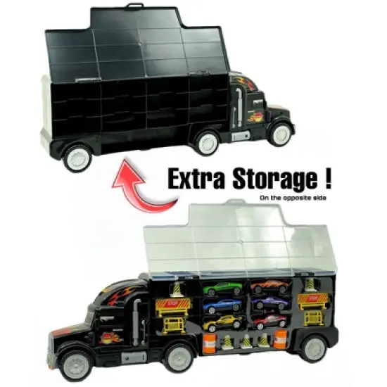 Big Daddy Trucks - The Big Rig Race Car Carrying Travel System with Added Storage Space - comes with 6 cars but can fit 24 image {2}