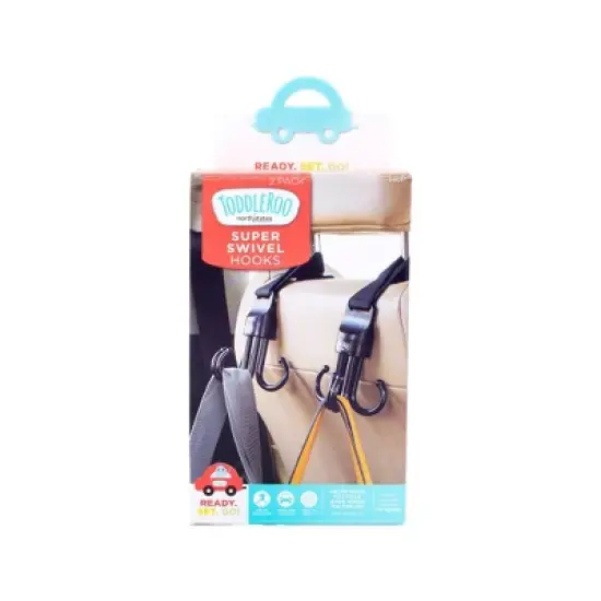 Toddleroo by North States Super Swivel Hooks for Car or Stroller - 2pk - Black image {6}