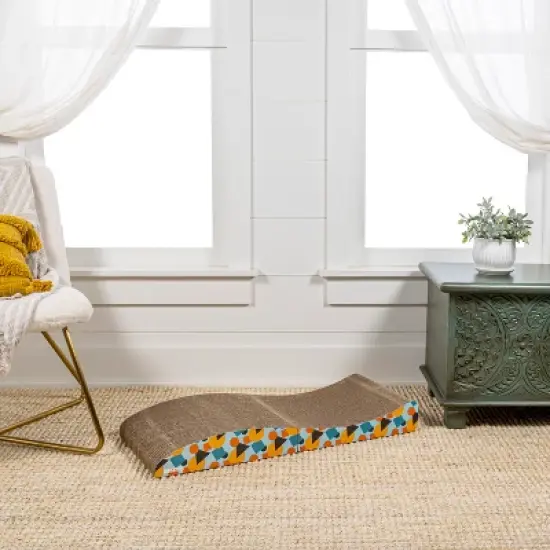 THE LICKER STORE Eero Modern Cardboard Foldable Lounge Cat Scratcher with Catnip image {8}