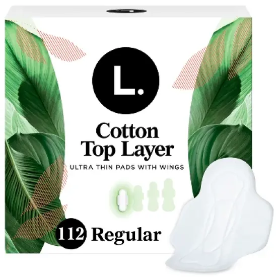 L. Organic Cotton Top Layer Ultra Thin Pads - Regular Absorbency - 112ct image {13}